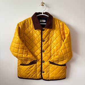 Miki House Hot Biscuits | Brown and Yellow Quilted Kids Jacket